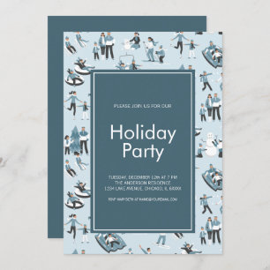 Winter Family Fun Christmas Holiday Party Invitation
