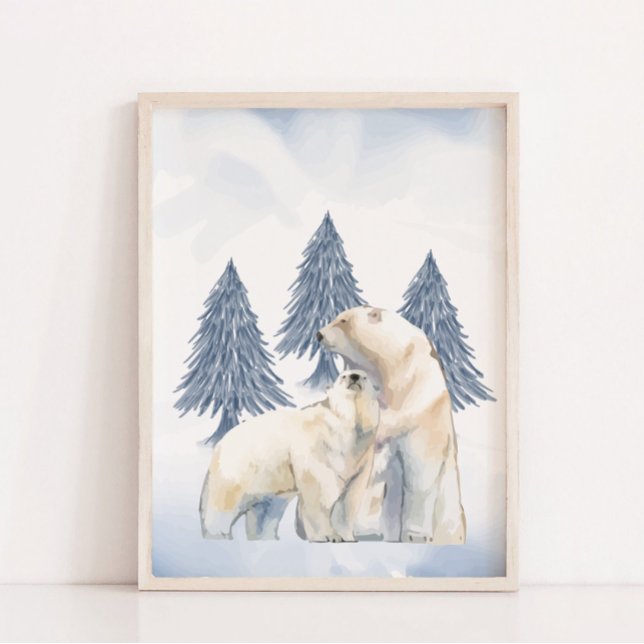 Winter Family Polar Bear Arctic Nursery Wall Decor (Winter Family Polar Bear Arctic Nursery Wall Decor)