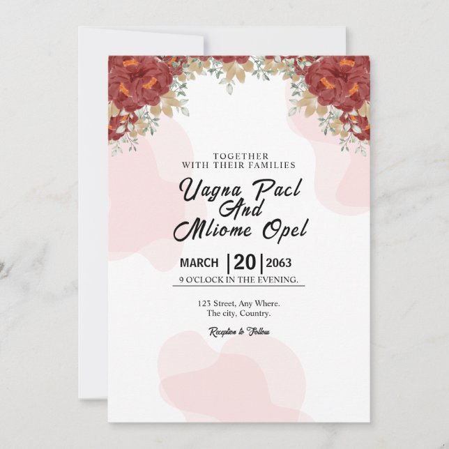 Winter Fantasy Flower Card Design Template (Front)