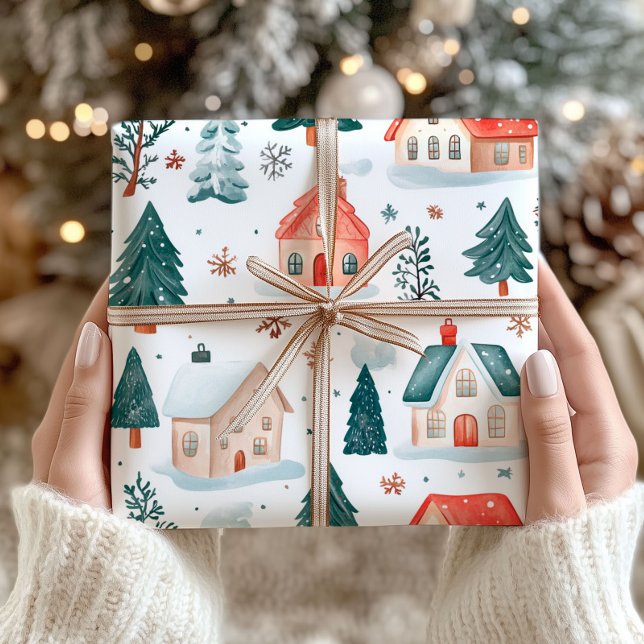 Winter Farm Christmas Wrapping Paper - Rustic (Creator Uploaded)