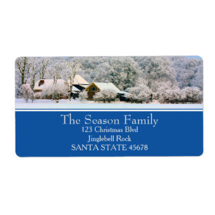 Winter farm Holiday Address Label
