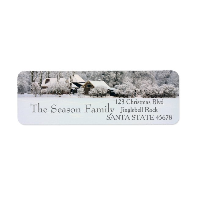 Winter farm Holiday Address Label Return Address Label (Front)
