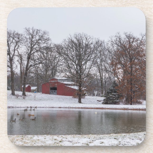 Winter Farm Pano Coaster (Front)