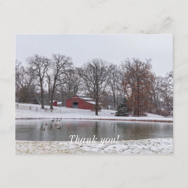 Winter Farm Pano Postcard (Front)