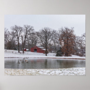Winter Farm Pano Poster