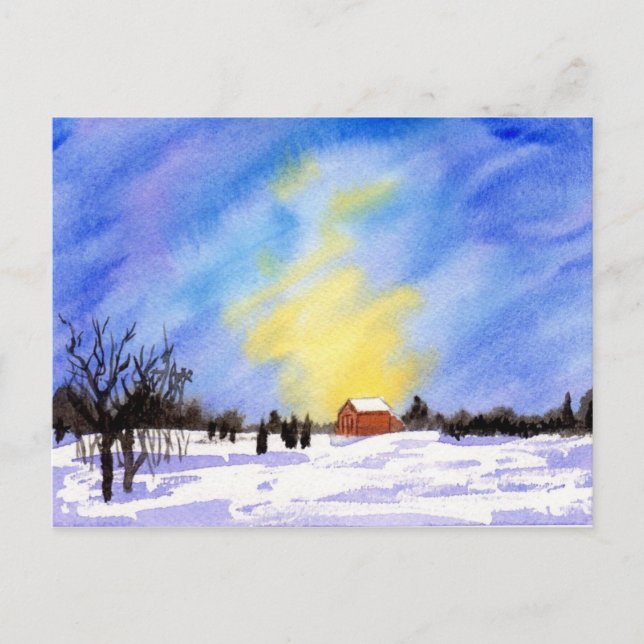 Winter Farm Postcard (Front)