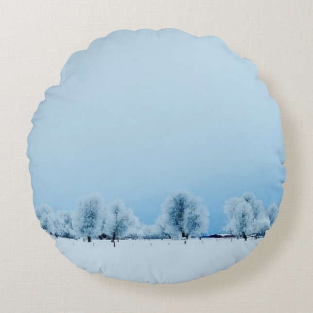 Winter Farm Round Cushion (Front)