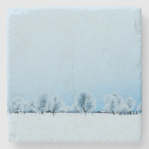 Winter Farm Stone Coaster