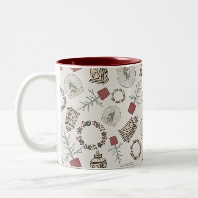 Winter Farmhouse   Two-Tone Coffee Mug (Left)