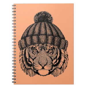 Winter Fashion Ready Tiger Notebook