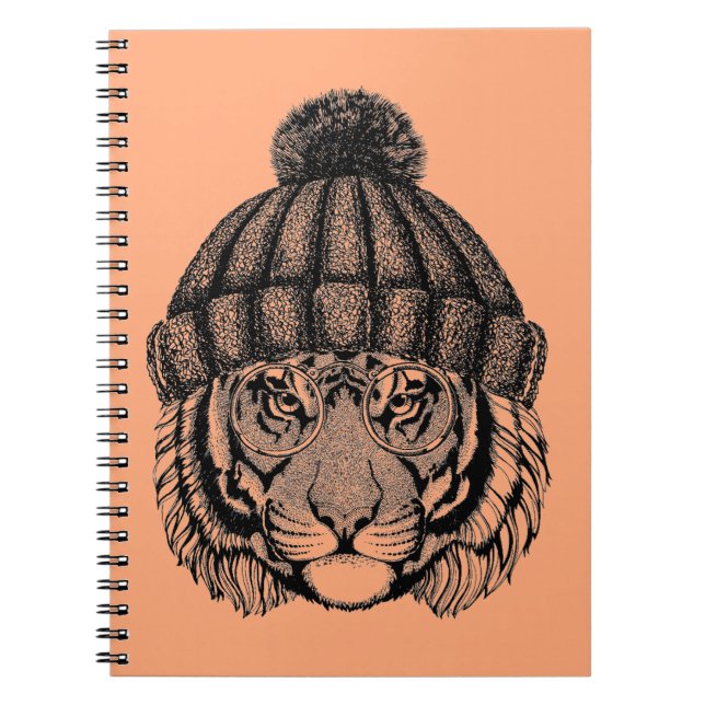 Winter Fashion Ready Tiger Notebook (Front)