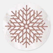 Winter Faux Rose Gold Snowflakes