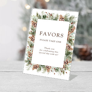 Winter Favours Wedding Pedestal Sign