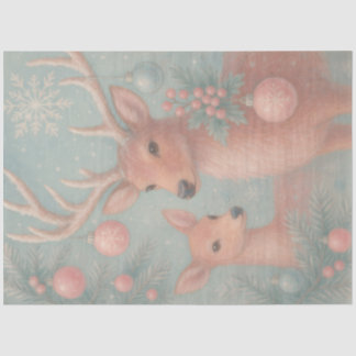 Winter Fawns – Pastel Woodland Christmas Decoupage Tissue Paper