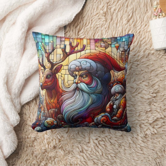 Winter fest with Santa & reindeer! Cushion (Blanket)