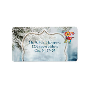 Winter Festive Holiday Label