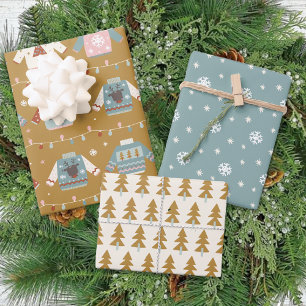 Winter Festive Sweater Snowflakes Christmas Wrapping Paper Sheet