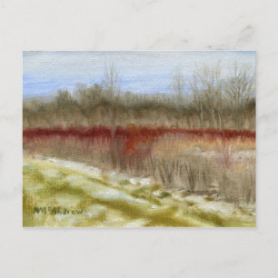 "Winter Field Sketch" oil landscape Postcard