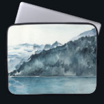 Winter Fjords Laptop Sleeve<br><div class="desc">Winter Fjords II by Jennifer Paxton Parker. Features watercolor fjords in a serene,  blue-toned setting.</div>