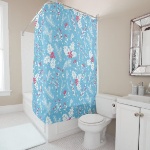 Winter flora 2 shower curtain