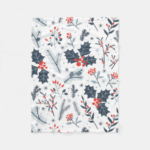 Winter flora fleece blanket