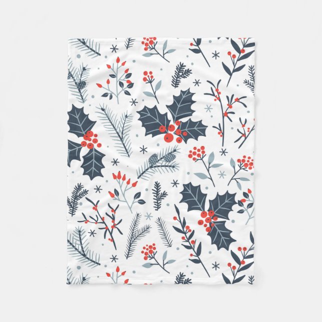 Winter flora fleece blanket (Front)