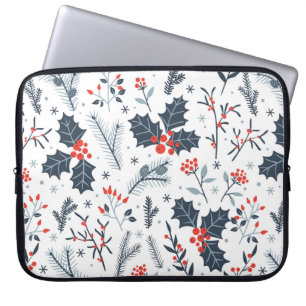 Winter flora laptop sleeve