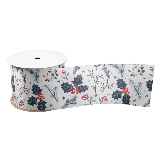 Winter flora satin ribbon (Spool)