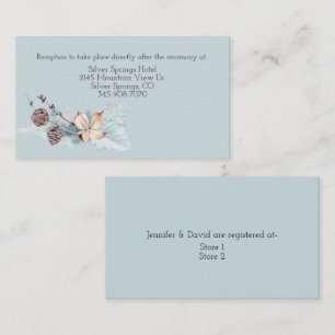 Winter floral and Foliage Watercolor Wedding Enclosure Card