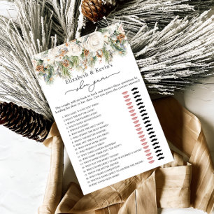 Winter Floral and Pine Bridal Shower Shoe Game