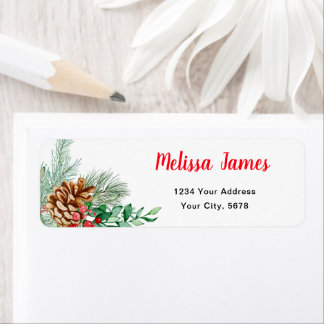 Winter Floral Baby Shower Address Return Address Label