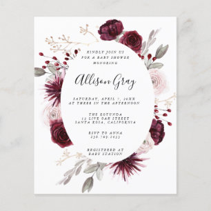 Winter Floral Baby Shower Budget Flyer