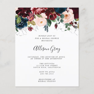 Winter Floral Bridal Shower   Budget Flyer