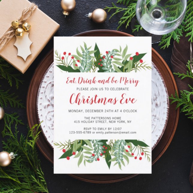 Winter Floral | Christmas Eve Invitation (Creator Uploaded)