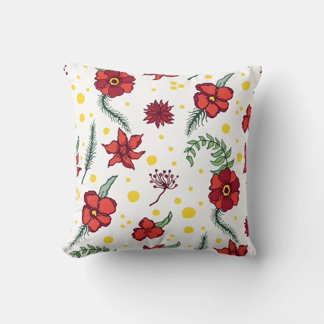 Winter Floral Delights Cushion (Front)