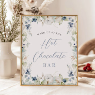 Winter Floral Frame Hot Chocolate Bridal Shower Poster