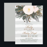 Winter Floral Glitter Baby Shower Invitation<br><div class="desc">Winter Floral Chalkboard Glitter Baby Shower Invitation

Floral graphics by: www.createthecut.com</div>