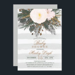 Winter Floral Glitter Baby Shower Invitation<br><div class="desc">Winter Floral Chalkboard Glitter Baby Shower Invitation

Floral graphics by: www.createthecut.com</div>
