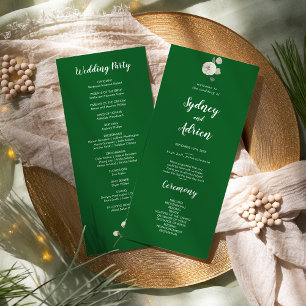 Winter Floral   Green Wedding Program