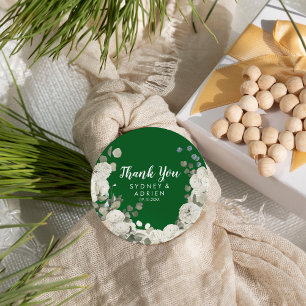 Winter Floral Green Wedding Thank You Favour Tags