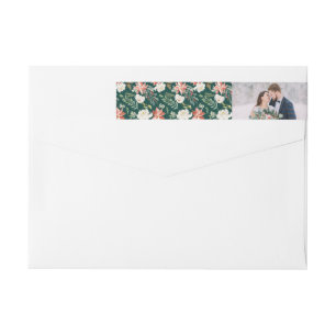 Winter Floral   Holiday Photo Wrap Around Label