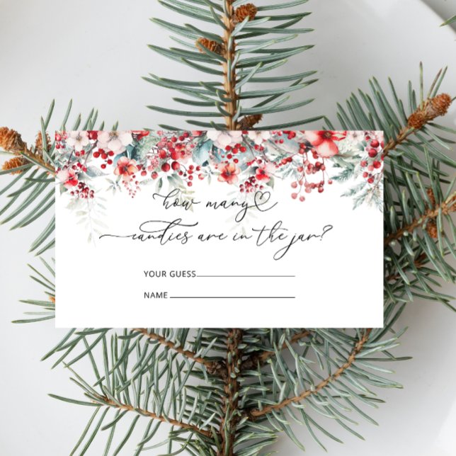 Winter Floral How Many Candies Enclosure Card (Creator Uploaded)
