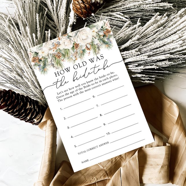 Winter Floral How Old is the Bride to Be Game (Creator Uploaded)