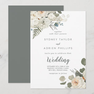 Winter Floral Informal Wedding Invitation