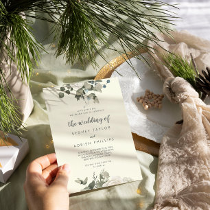 Winter Floral   Ivory The Wedding Of Invitation