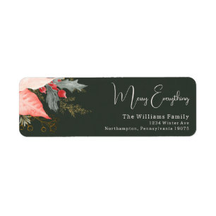 Winter Floral Merry Everything Return Address Return Address Label