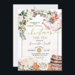 Winter Floral Merry Little Christmas Par - Tea Invitation<br><div class="desc">Winter Floral Merry Little Christmas Par - Tea Invitation</div>