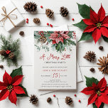 Winter Floral Merry Little Christmas Party Invitation<br><div class="desc">Winter Floral Merry Little Christmas Party Invitation</div>