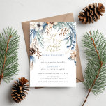 Winter Floral Merry Little Christmas Party Invitation<br><div class="desc">Winter Floral Merry Little Christmas Party Invitation</div>