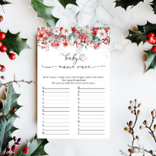 Winter Floral Name Race Baby Shower Game